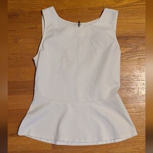 LOFT White Peplum Tank Blouse